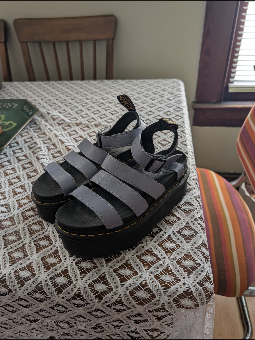 Doc Martens Platform Triple-Strap Sandal in Light Lavender - Women's